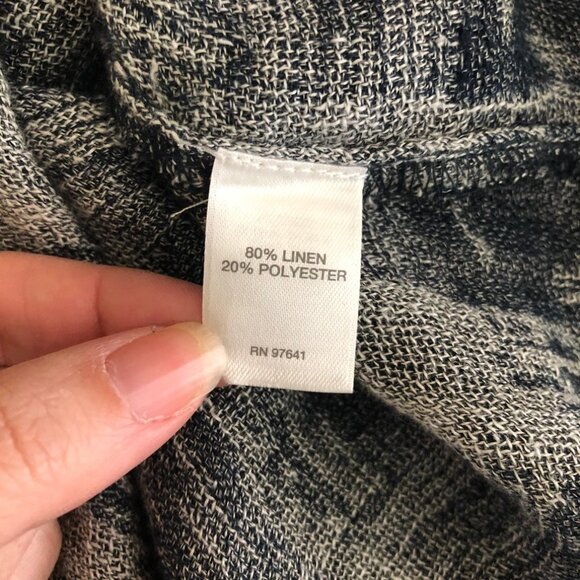 J Jill Pure Jill Linen Blend Blouse Petite Size PM Blue Gray - Picture 8 of 9